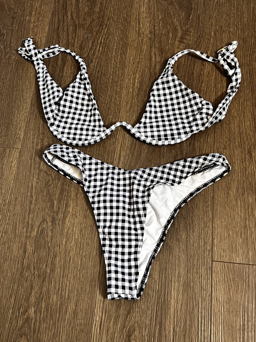 Clothing Ivy Lebelle S Black And White Checkered Bikini Sweeky