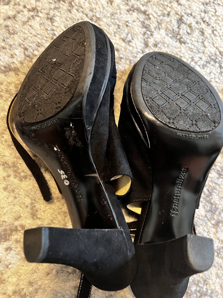 Footwear :: 2 Pairs of Heavily Worn Skylar Snow Black Heels - Sweeky