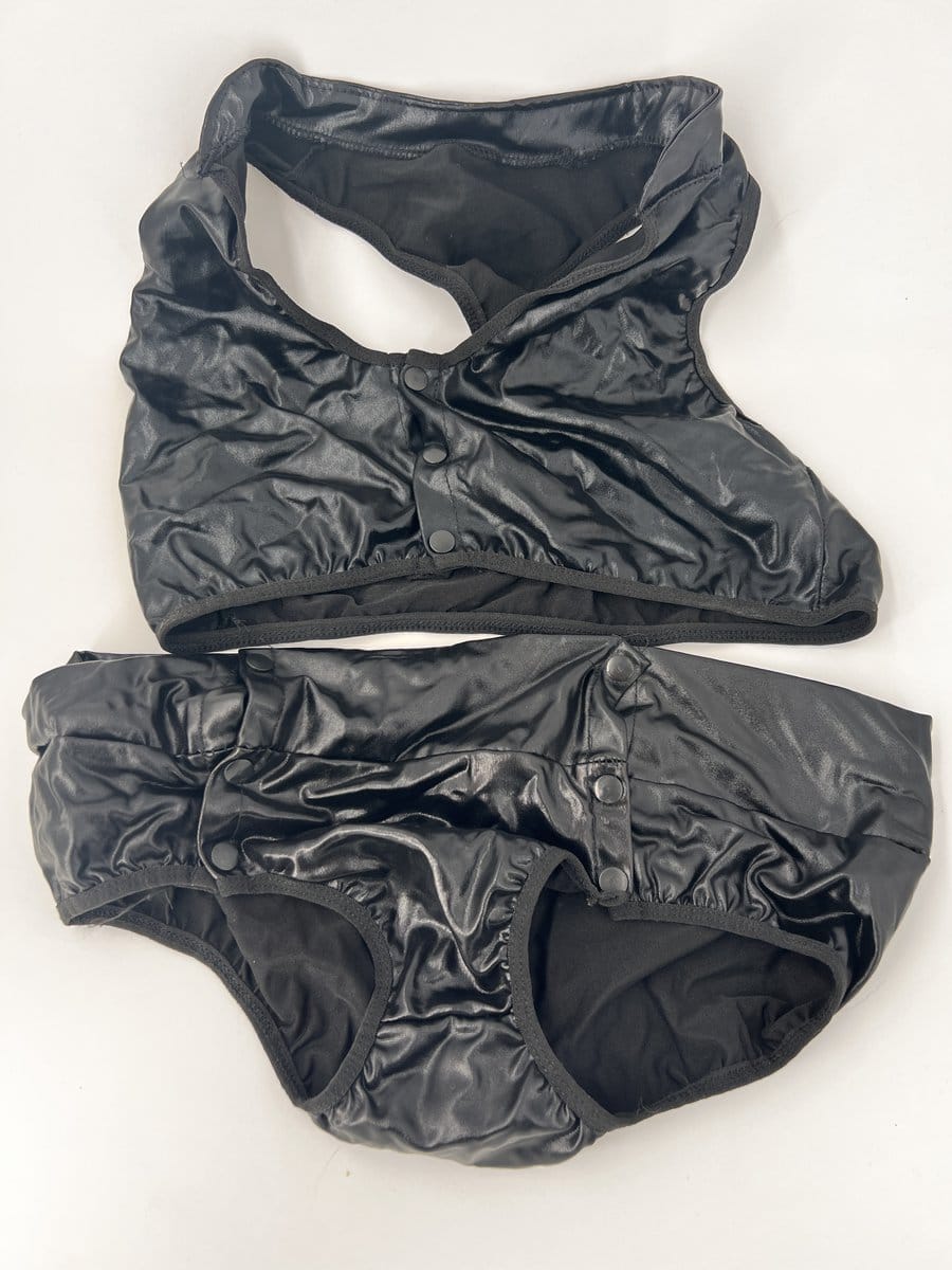 Clothing Silvia Saiges Bra And Panty Slut Black Vinyl Bra And Panty